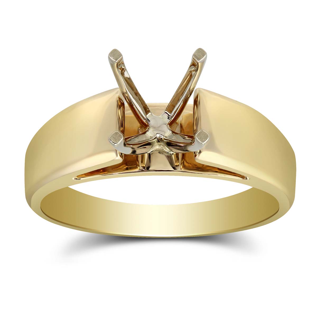 14K Yellow 5mm Solitaire Ring Setting