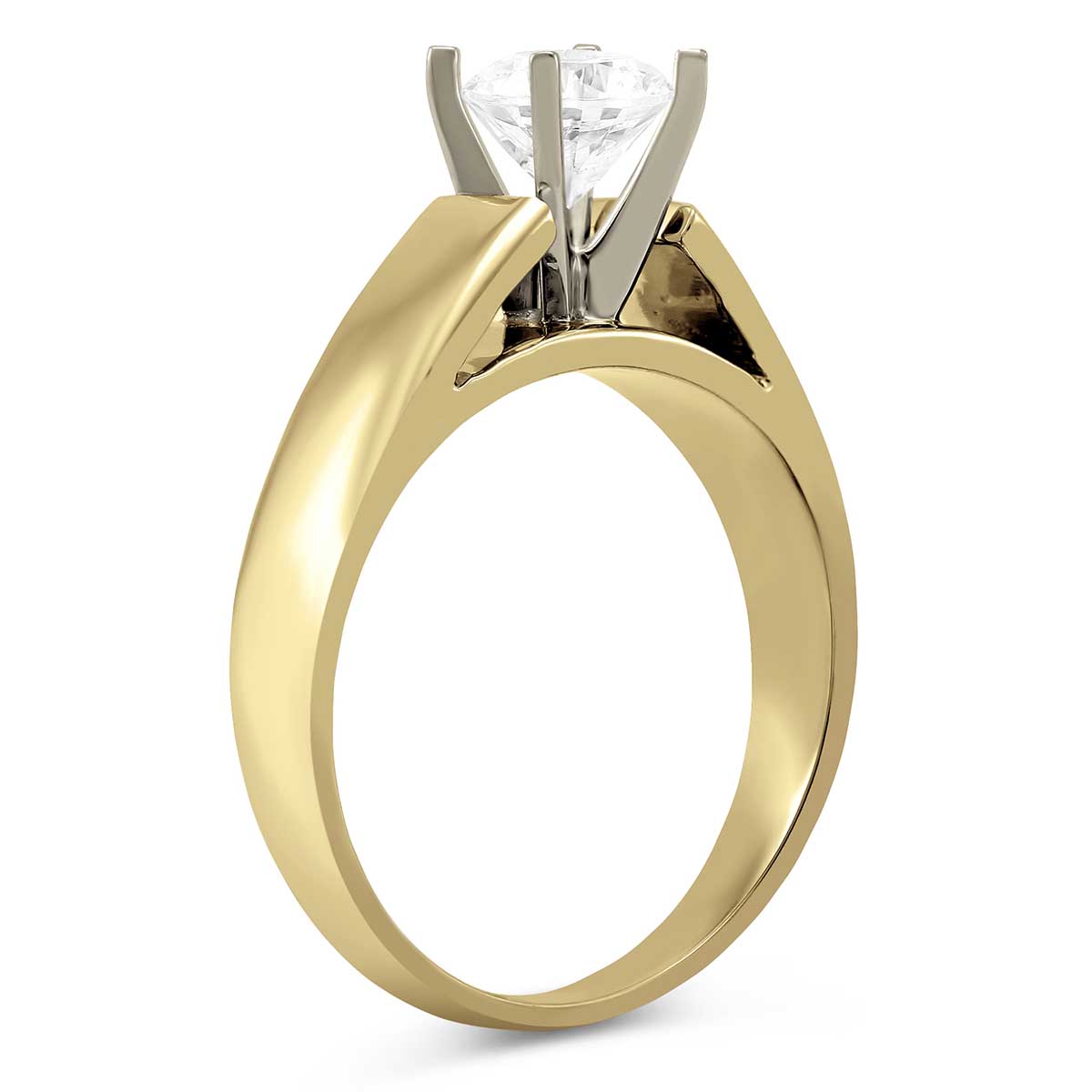 14K Yellow 5mm Solitaire Ring Setting