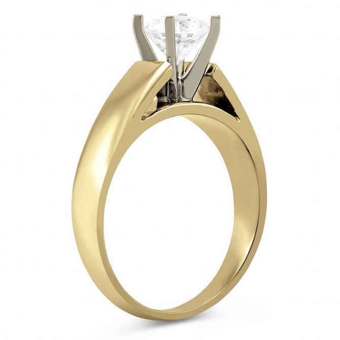 14K Yellow 5mm Solitaire Ring Setting