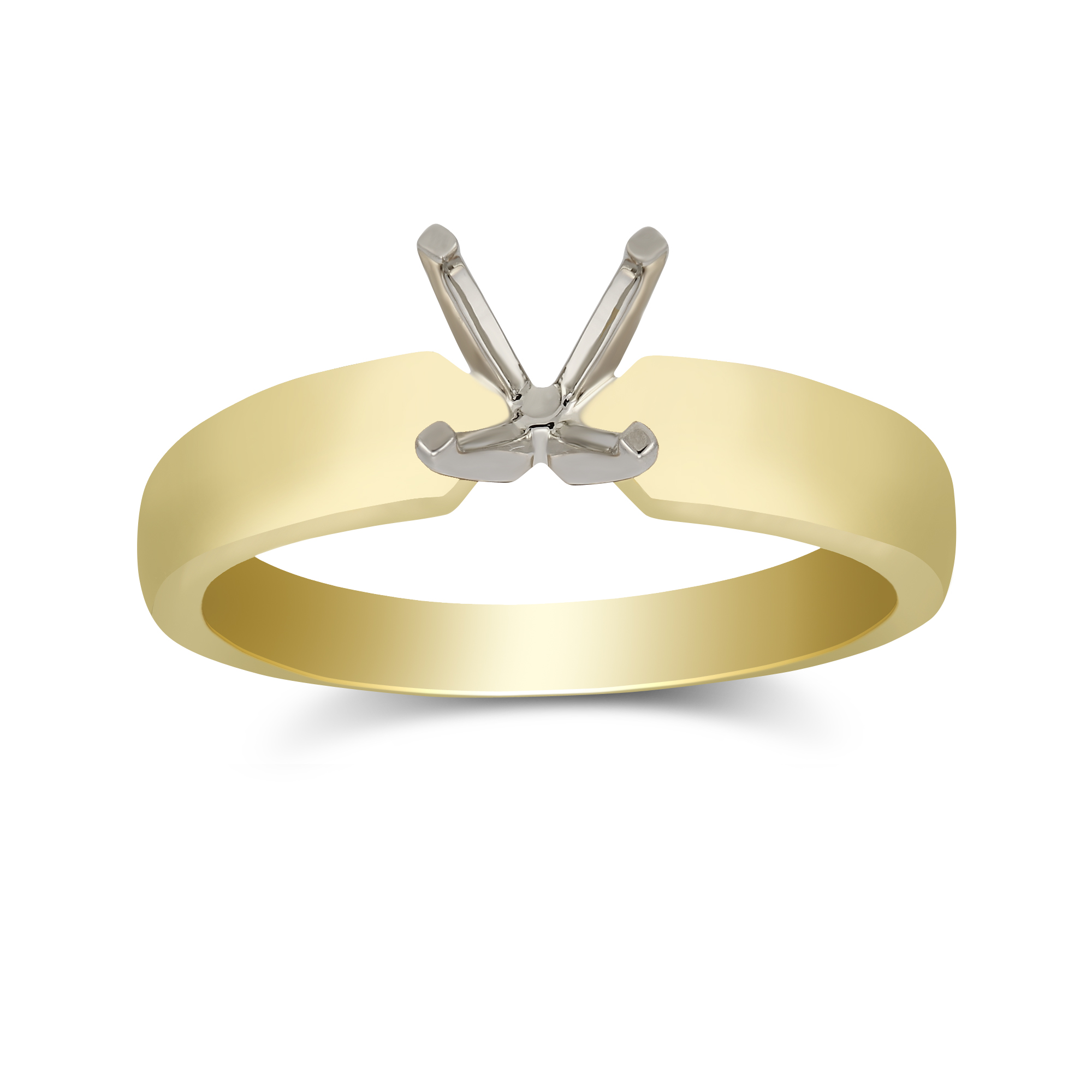 14K Yellow Gold 4.5mm Solitaire Ring Setting
