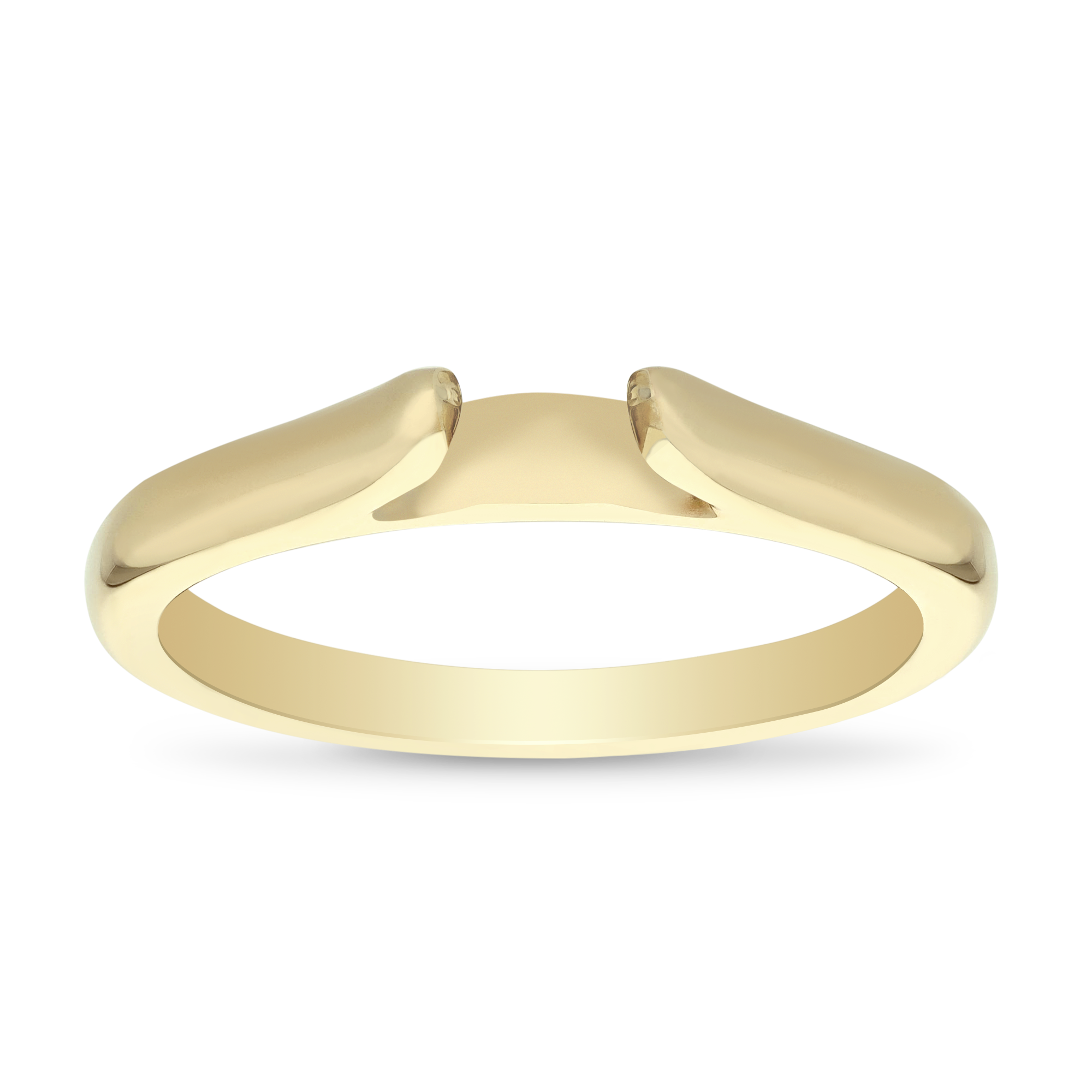 14K Yellow Gold Solitaire Cathedral Engagement Ring Mounting