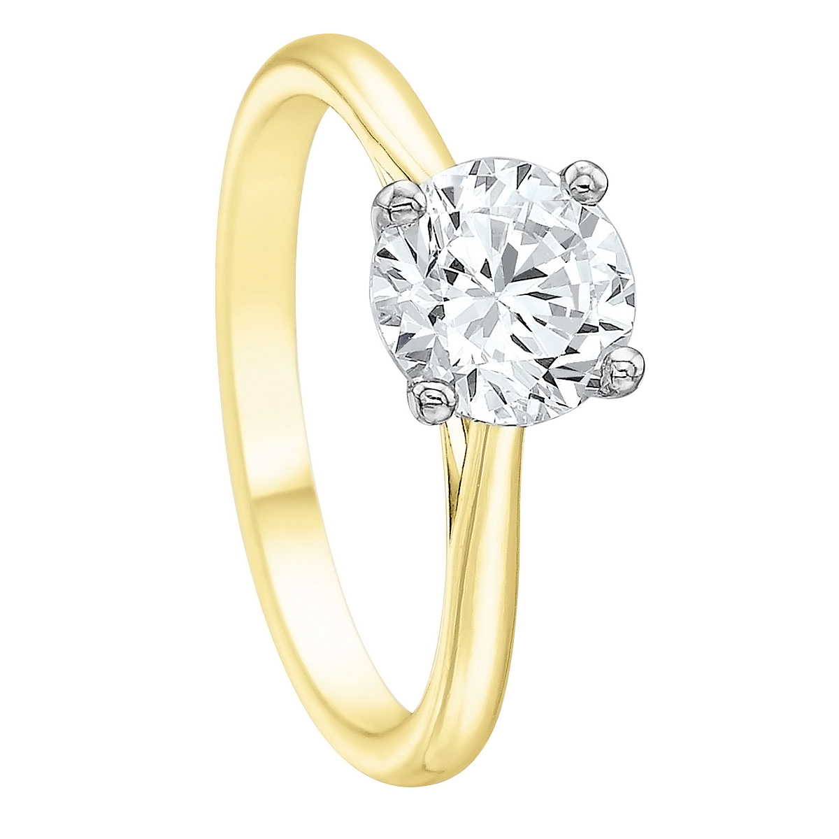 White Gold New Aire 4 Prong Solitaire Ring Setting