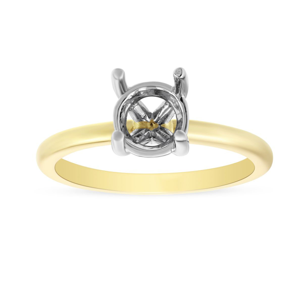 Precision Set 18K Yellow Gold Solitaire Ring Setting For 1.00ct Center
