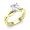 Crossover Solitaire Ring Setting in Yellow Gold