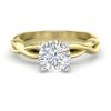 Crossover Solitaire Ring Setting in Yellow Gold