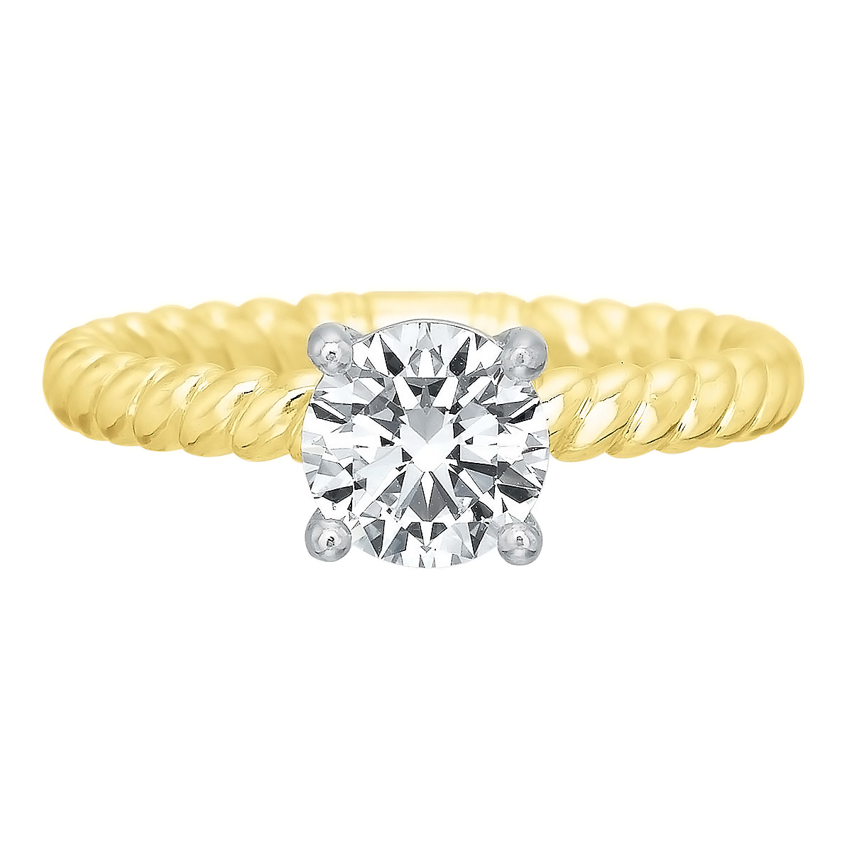 Yellow Gold Rope Pattern Solitaire Ring Setting | Borsheims