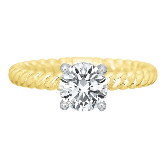 Yellow Gold Rope Pattern Solitaire Ring Setting | Borsheims