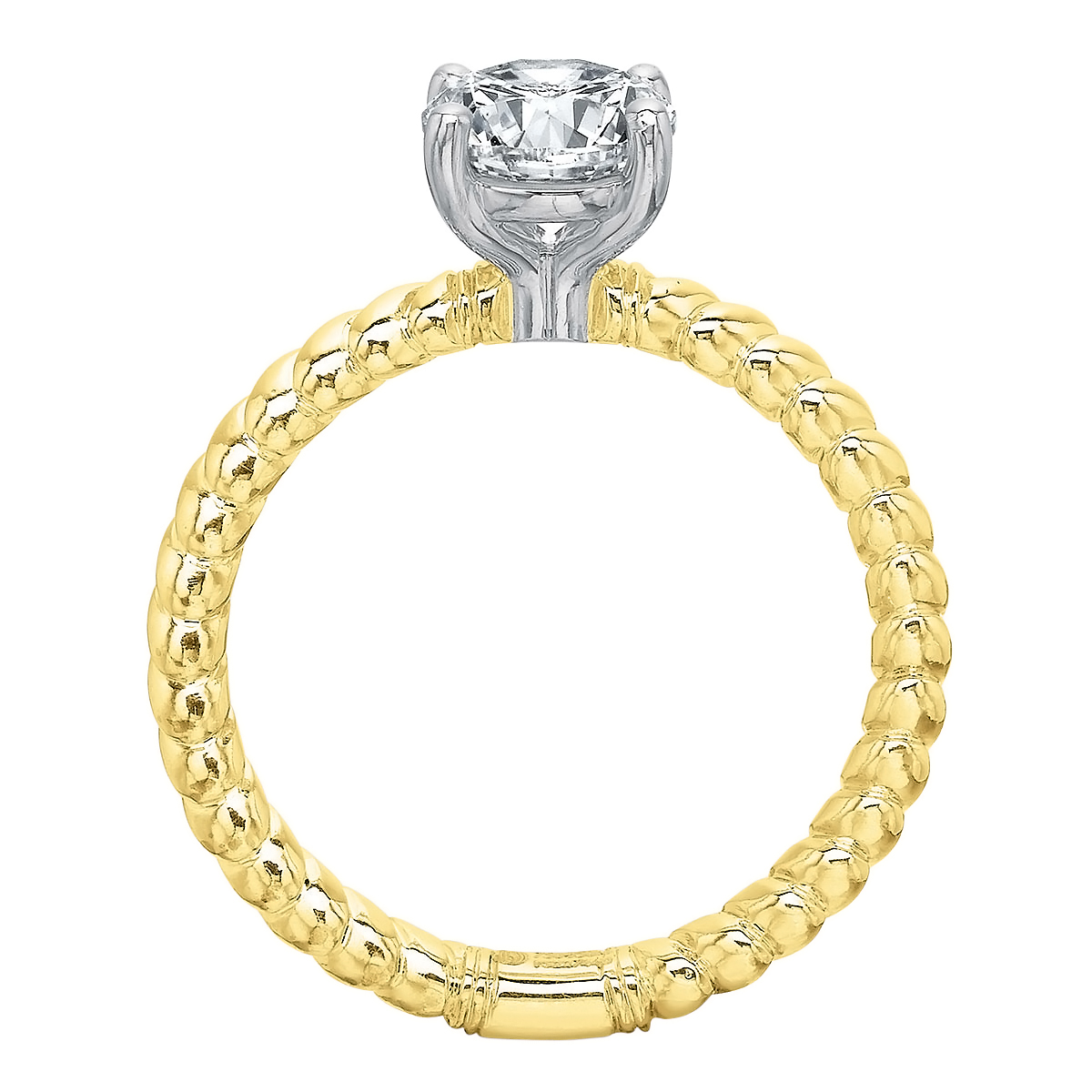 Yellow Gold Rope Pattern Solitaire Ring Setting | Borsheims