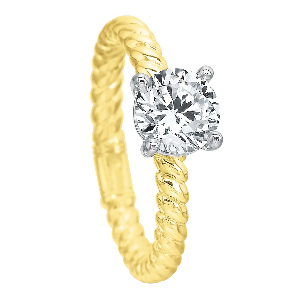 Yellow Gold Rope Pattern Solitaire Ring Setting | Borsheims