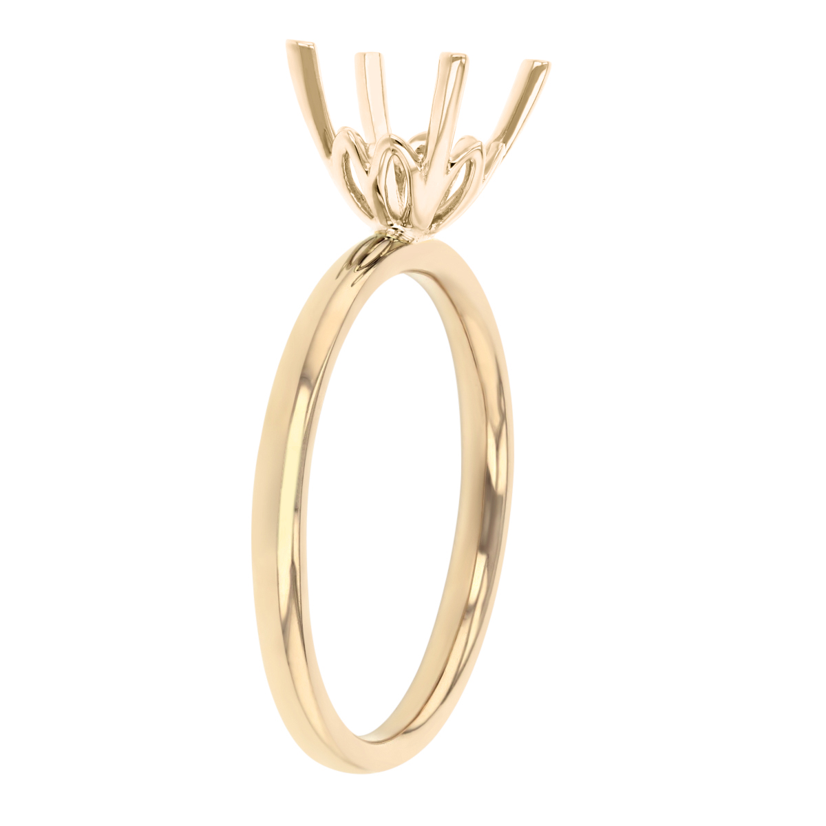 14K Yellow Gold Lotus Basket Solitaire Ring Setting