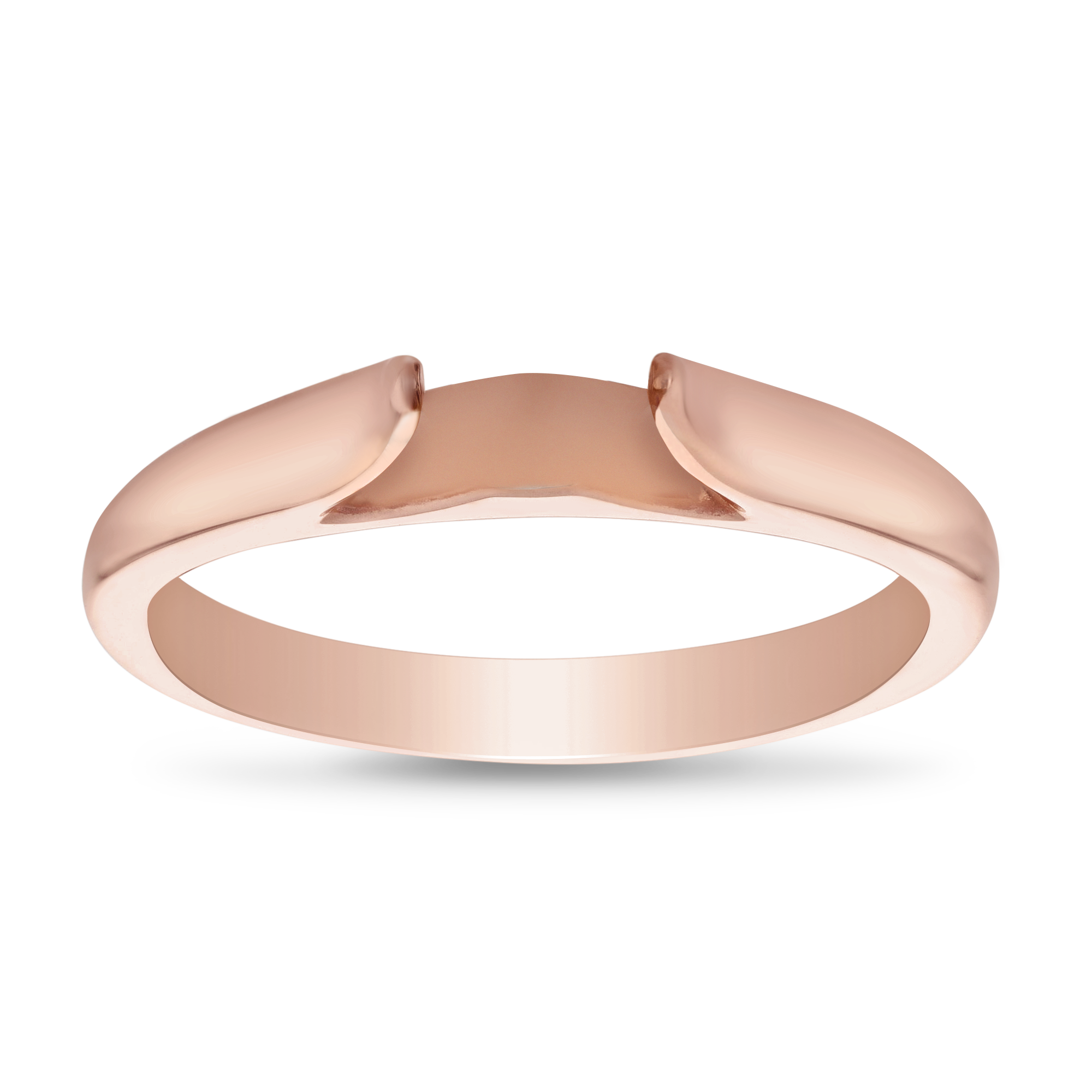 14K Rose Gold Solitaire Cathedral Engagement Ring Mounting
