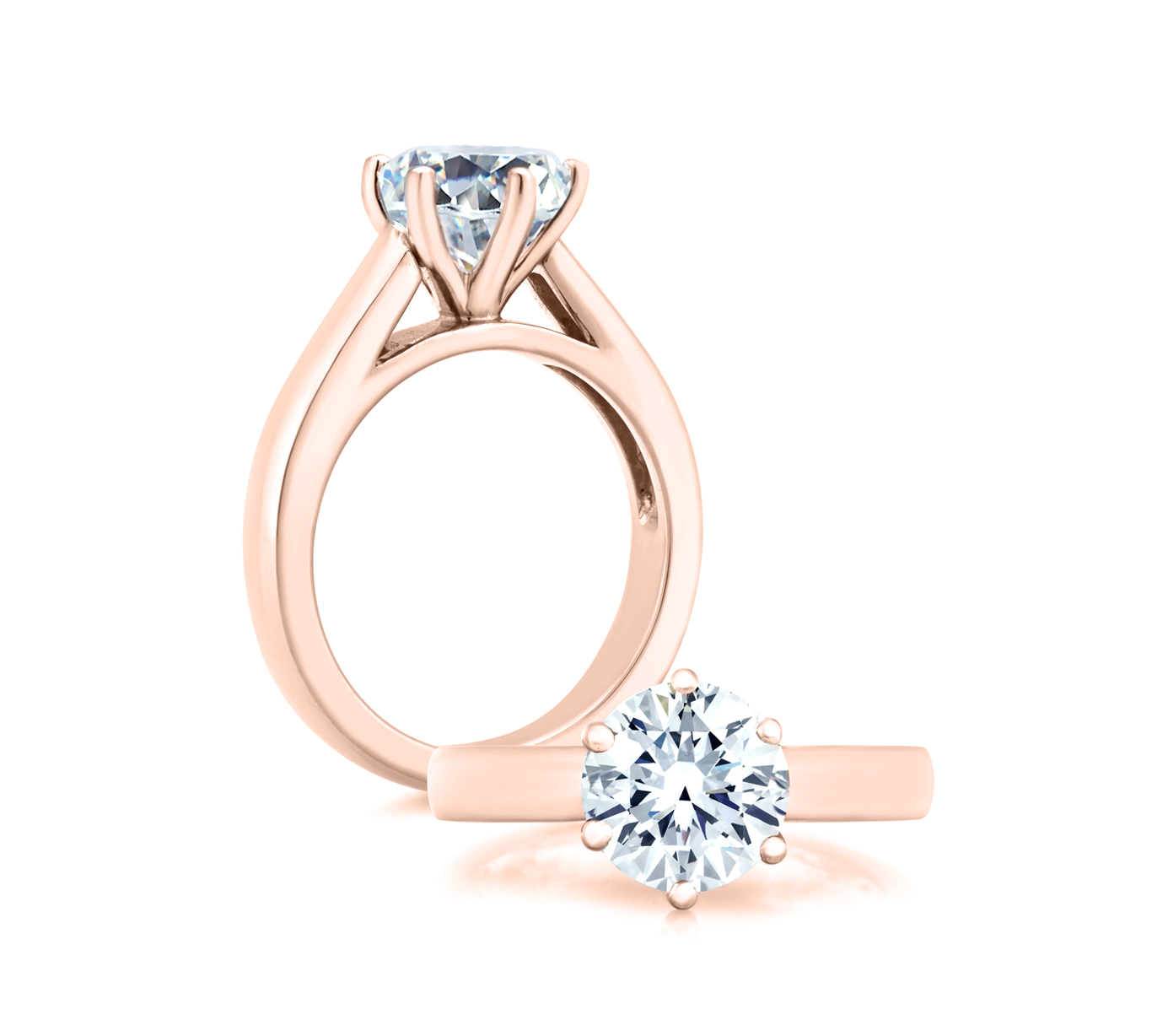 A. Jaffe 14K Rose Gold Solitaire Ring Setting