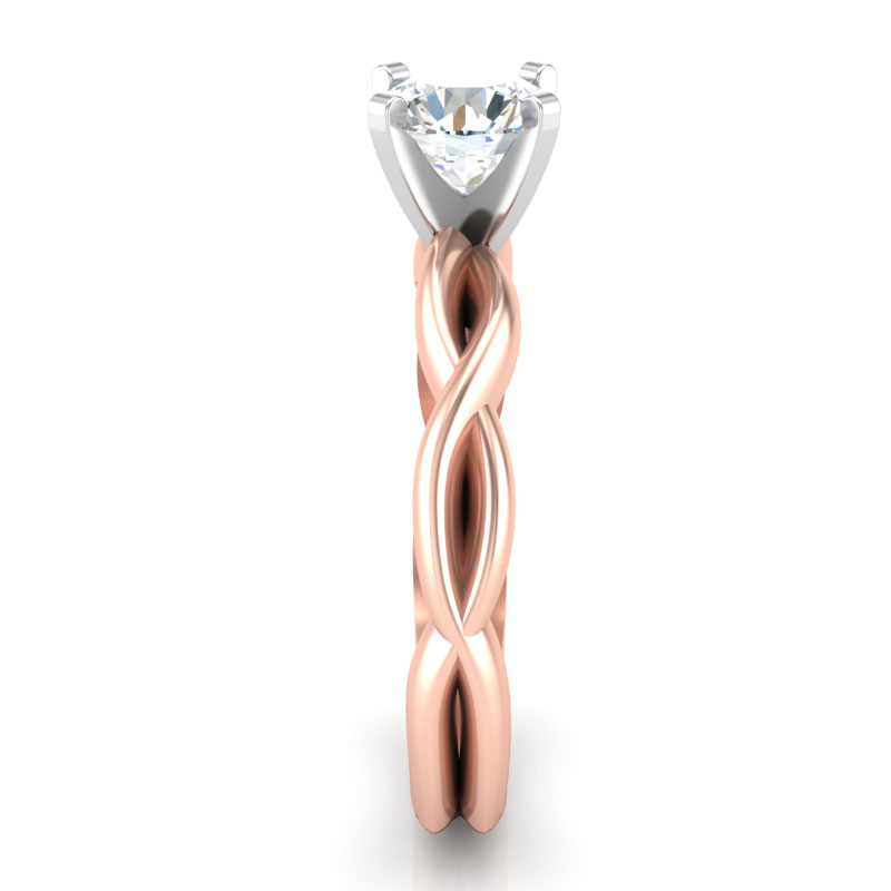 Crossover Solitaire Ring Setting in Rose Gold