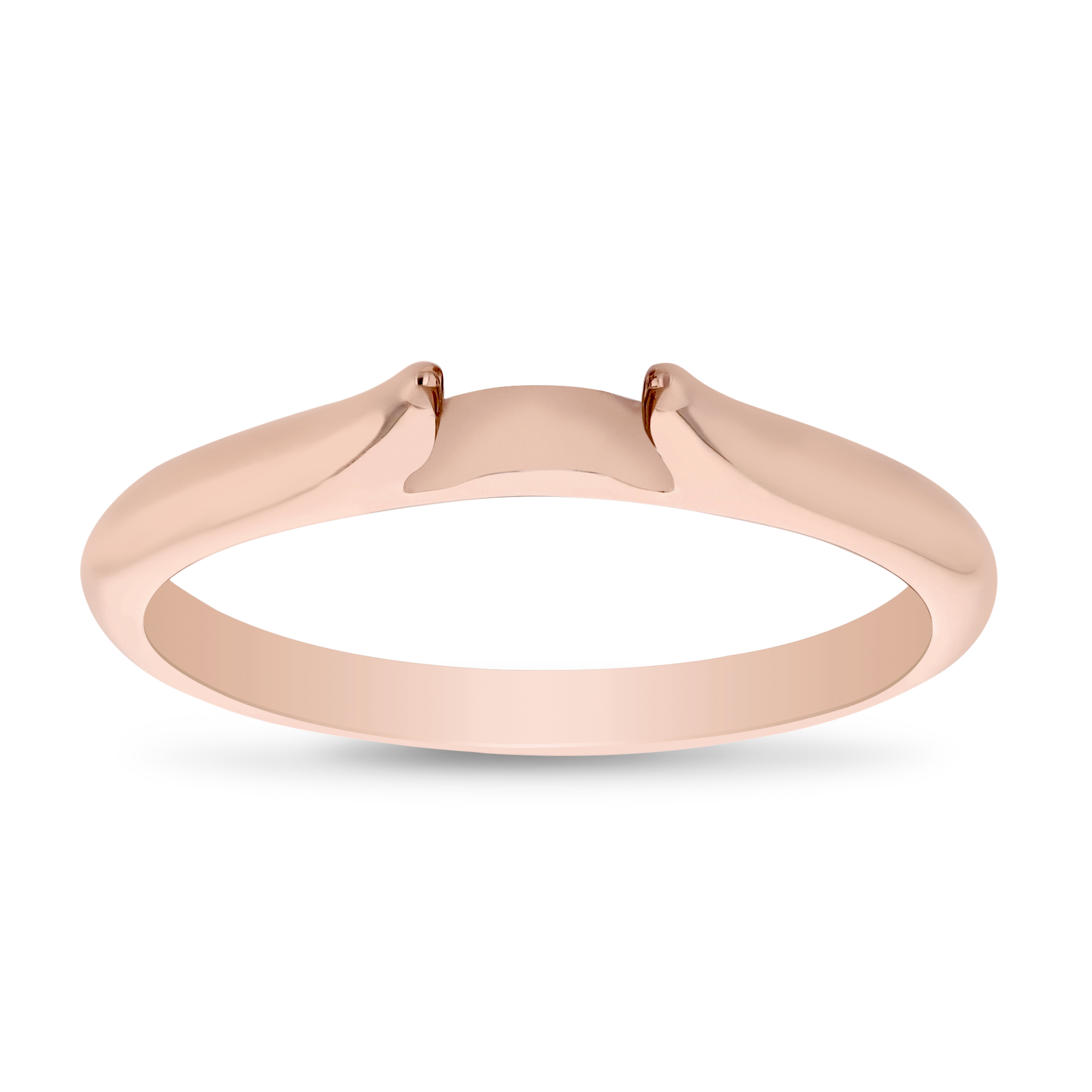 Rose Gold Solitaire Cathedral Engagement Ring Mounting with Contrast Prongs