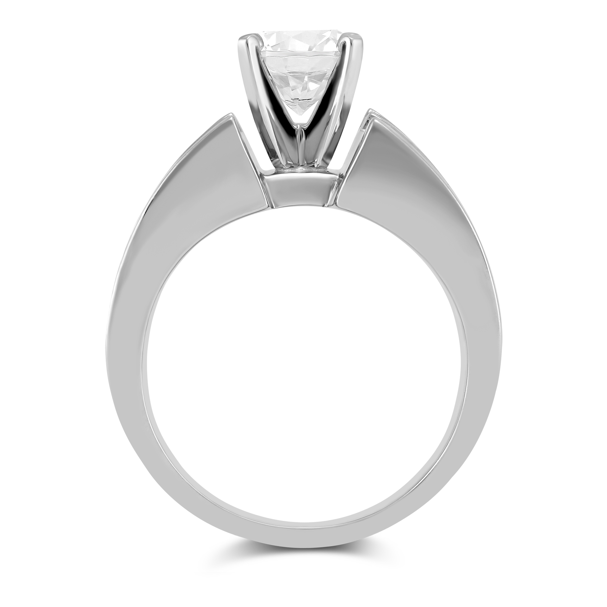 Platinum Double Channel Set Princess Cut Low Cathedral Style Diamond Ring Setting