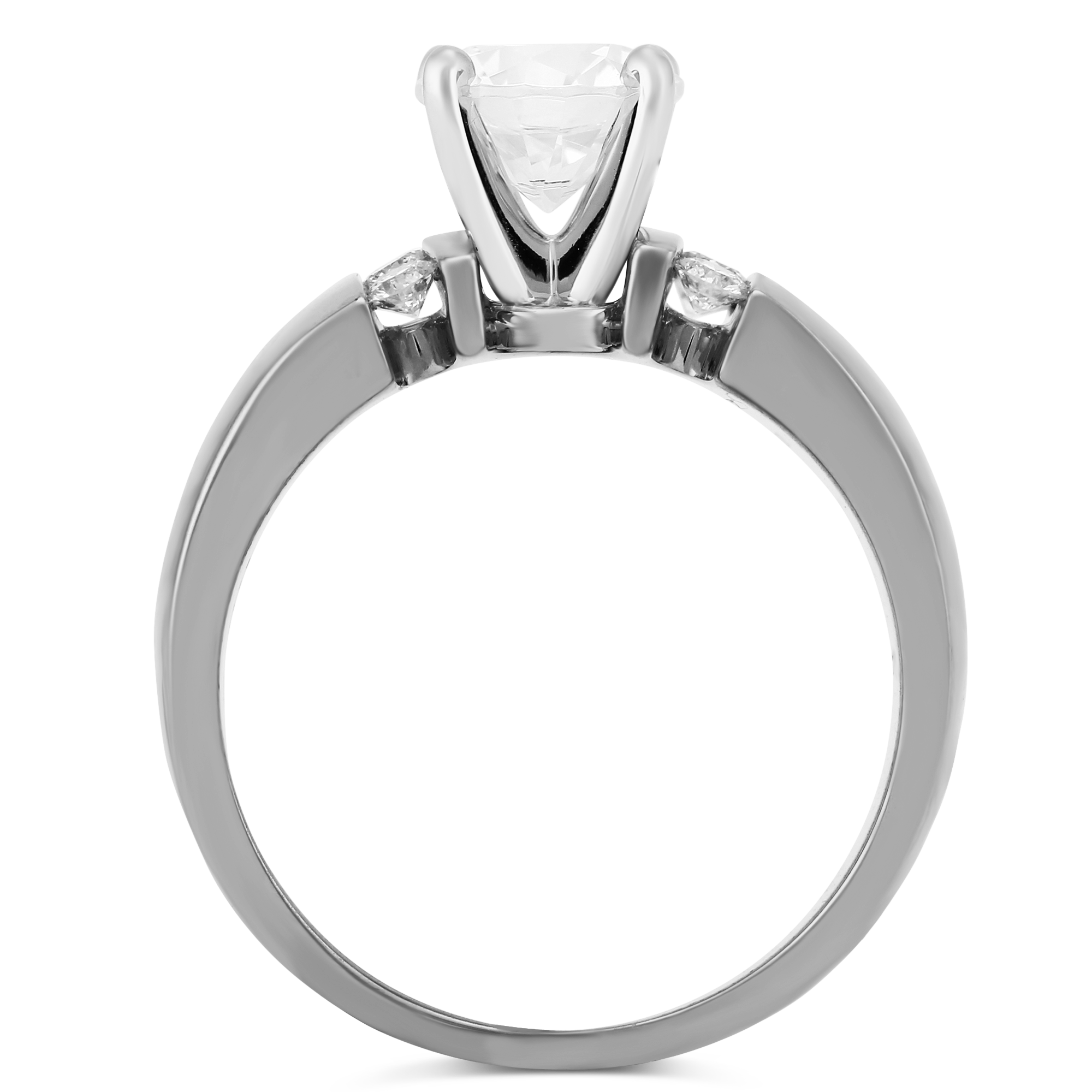 White Gold Bold Vertical Channel Set Round Diamond Ring Setting