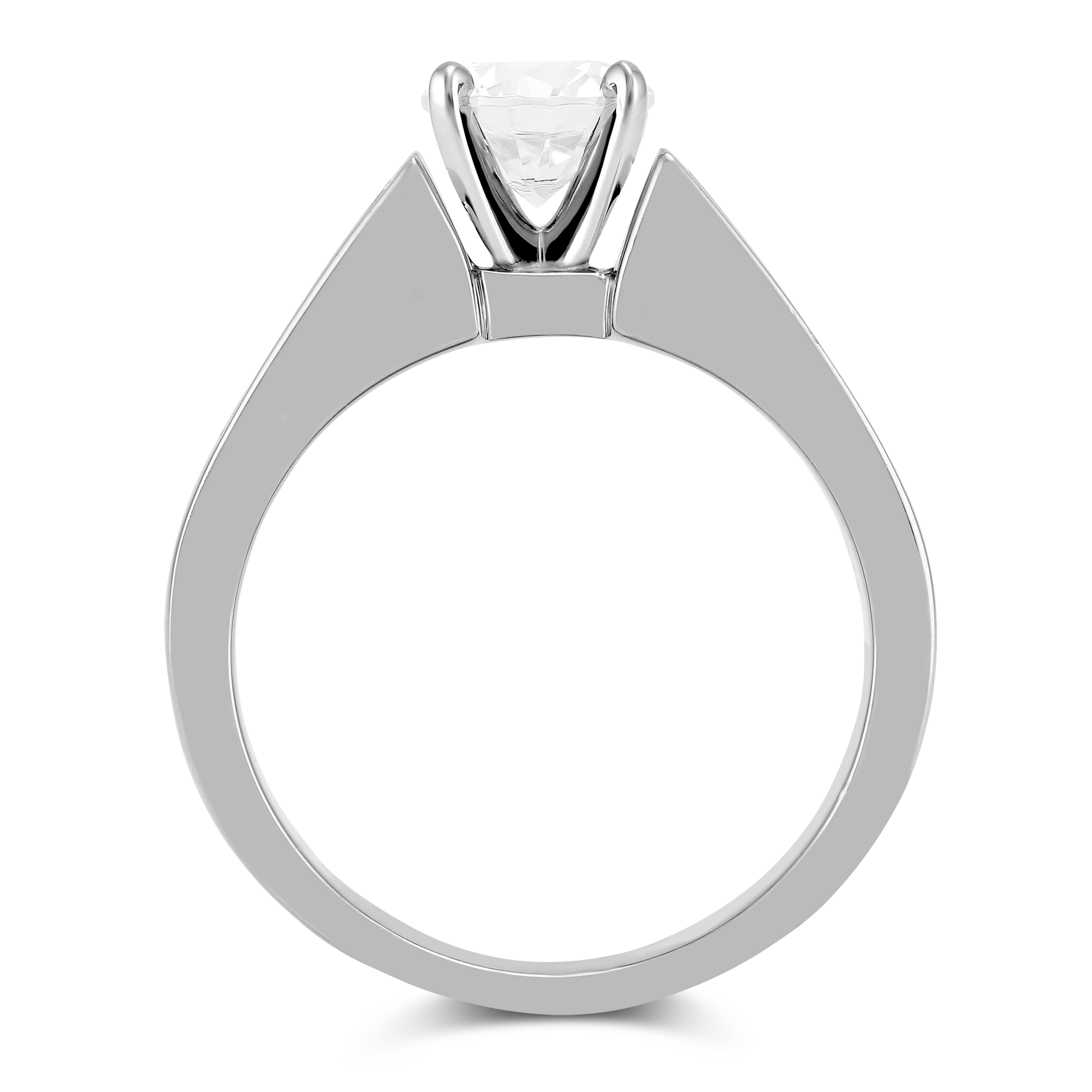 White Gold Double Channel Set Princess Cut Diamond Cathedral Style Ring Setting