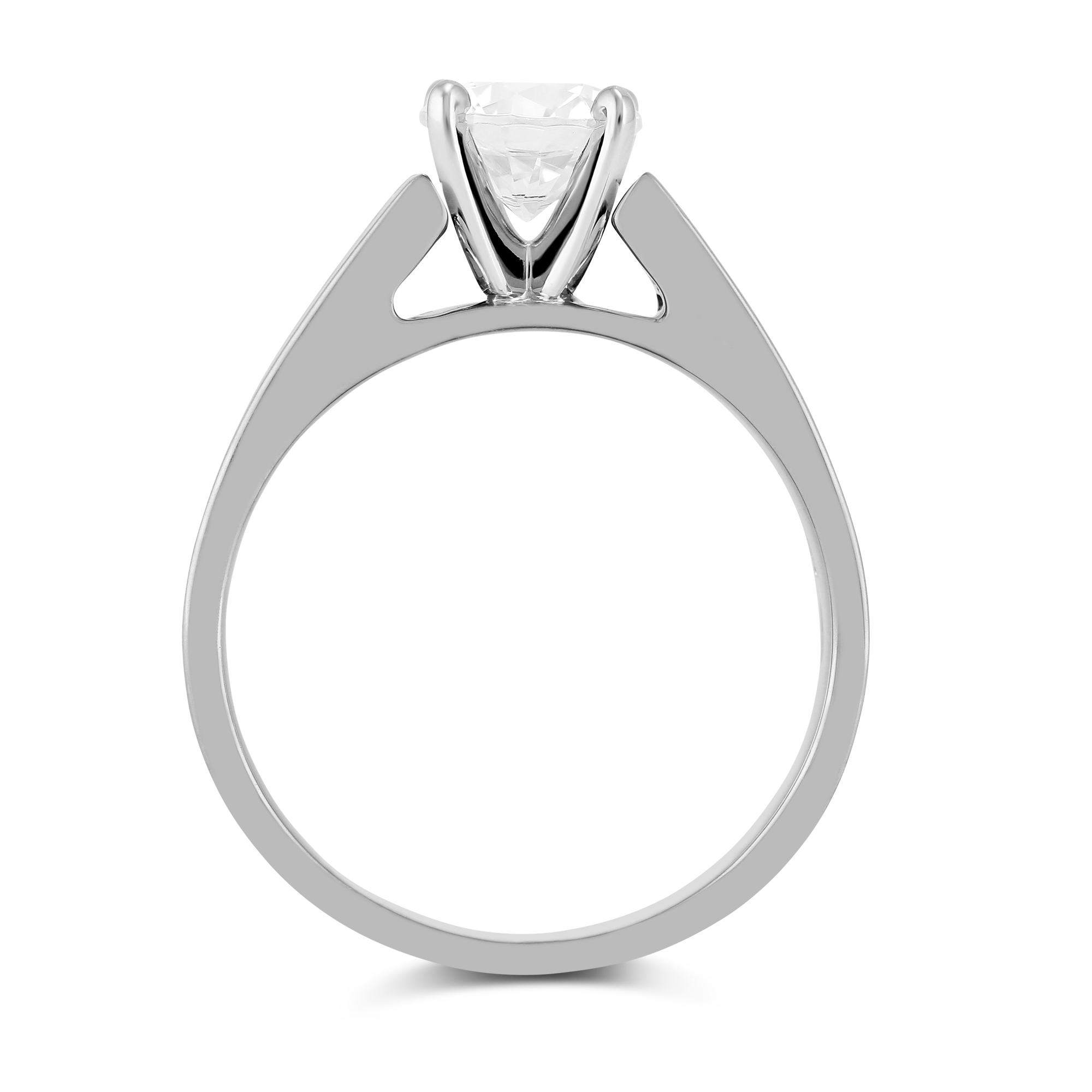 White Gold Channel Set Round Diamond Cathedral Style Ring Setting
