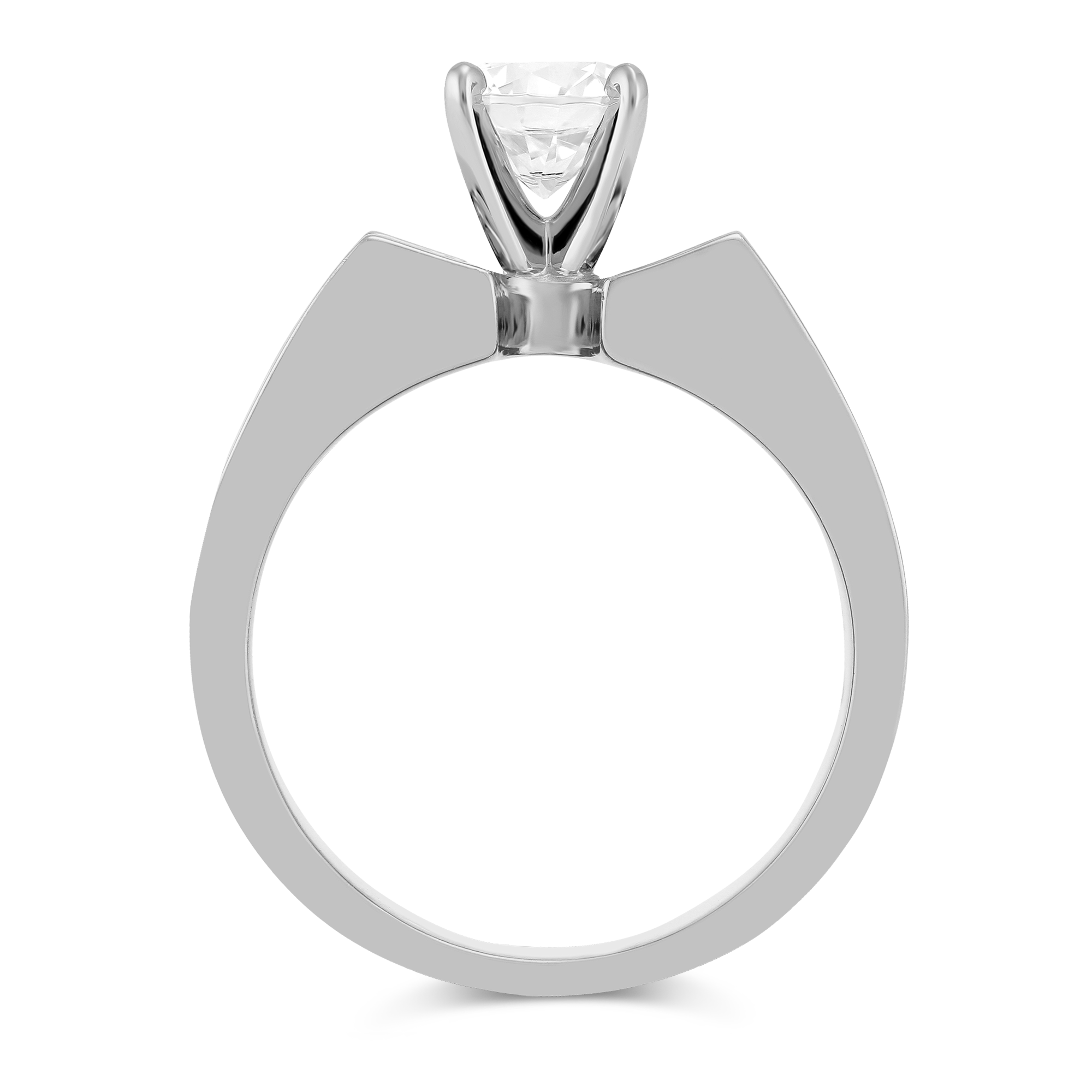 White Gold Double Channel Set Princess Cut Diamond Ring Setting