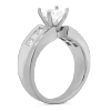 White Gold Double Concave Double Channel Set Princess Cut Diamond Ring Setting