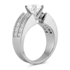 White Gold Double Channel Set Princess Cut Low Cathedral Style Diamond Ring Setting