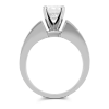 White Gold Double Channel Set Princess Cut Low Cathedral Style Diamond Ring Setting