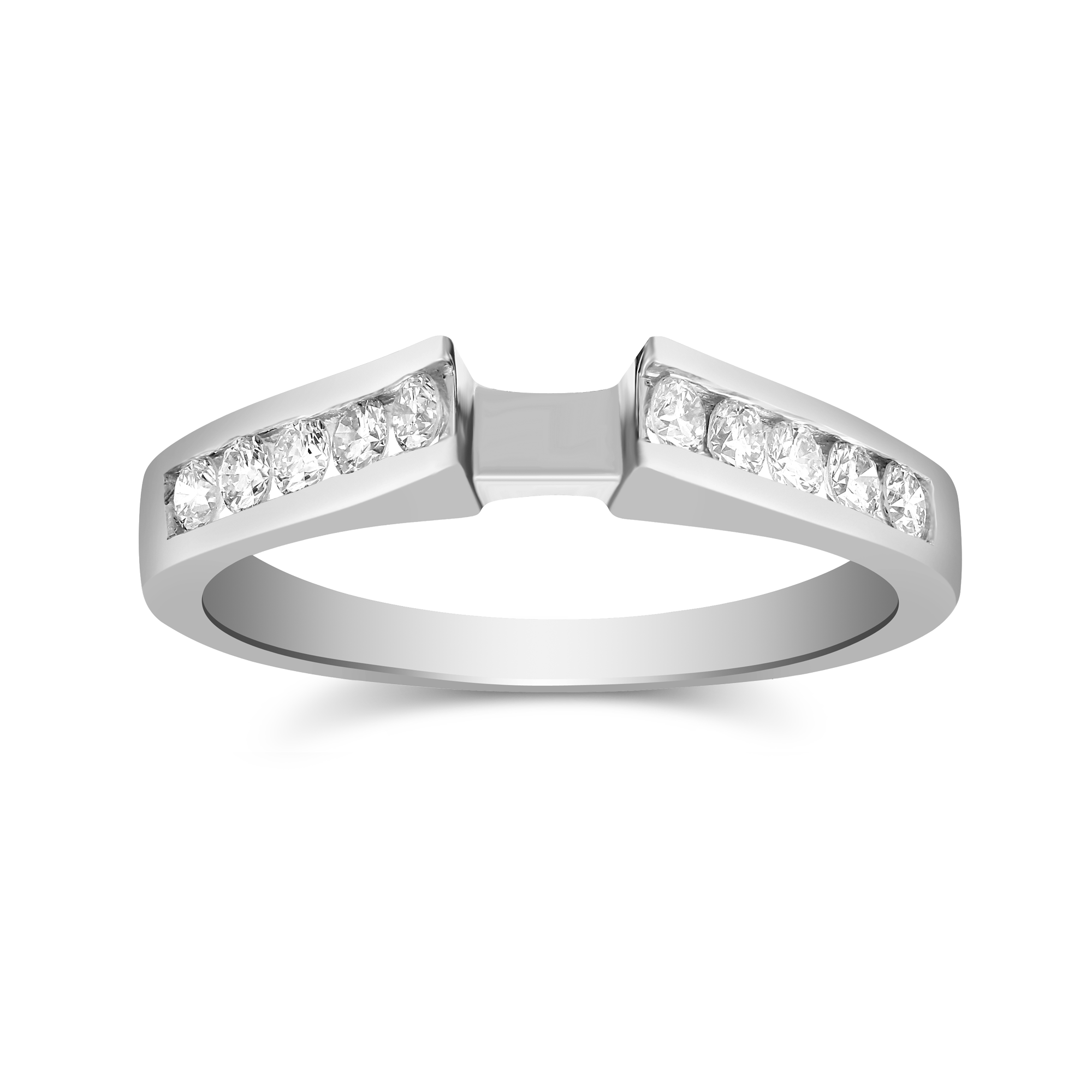 White Gold Channel Set Round Diamond Ring Setting