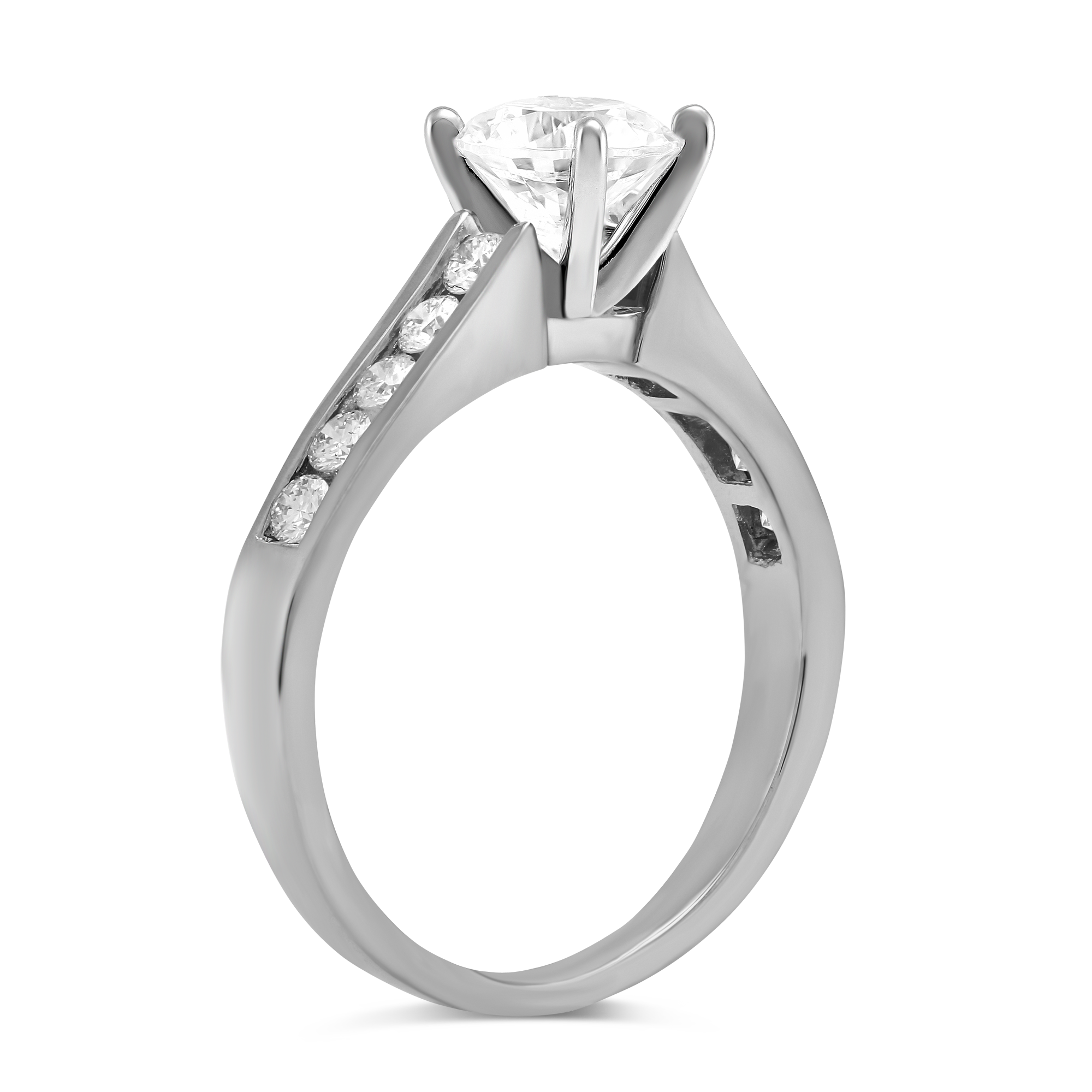 White Gold Channel Set Round Diamond Ring Setting