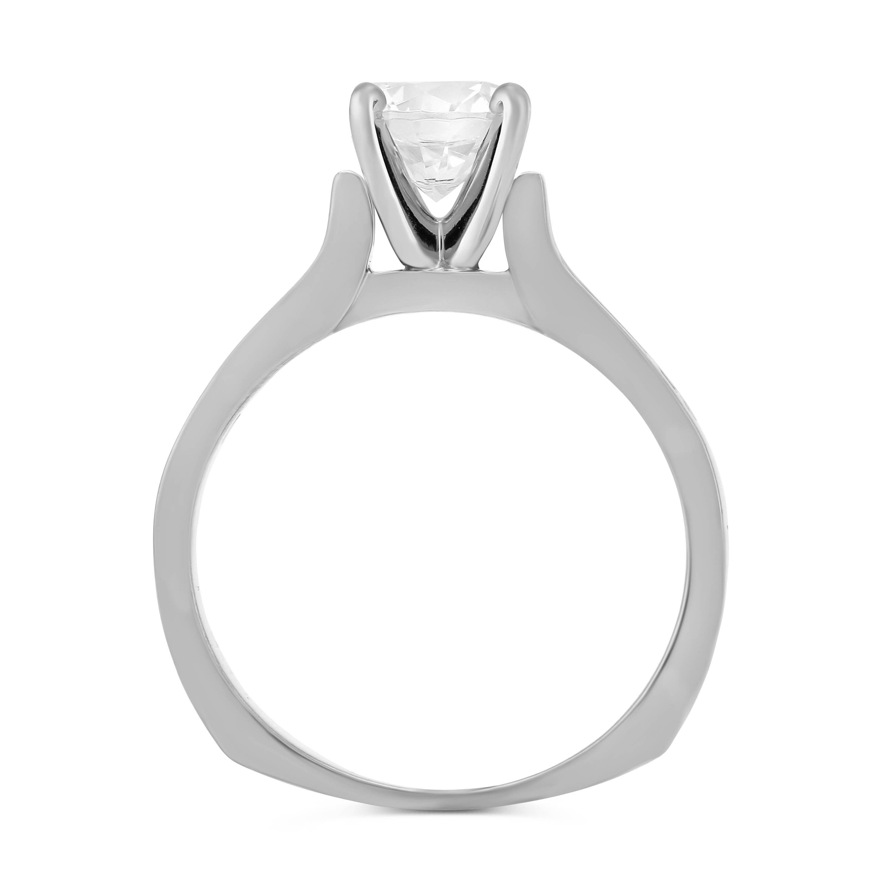 14K White Gold Petite Channel Set Round Diamond Ring Setting