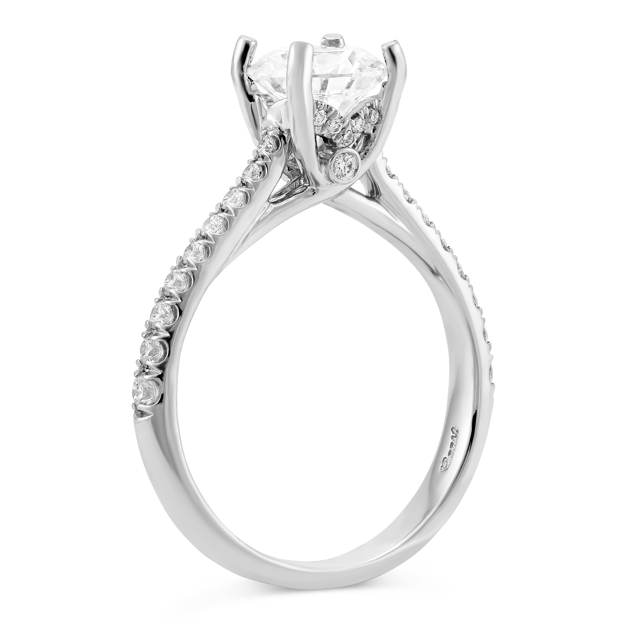 White Gold Prong Set Round Diamond Ring Setting