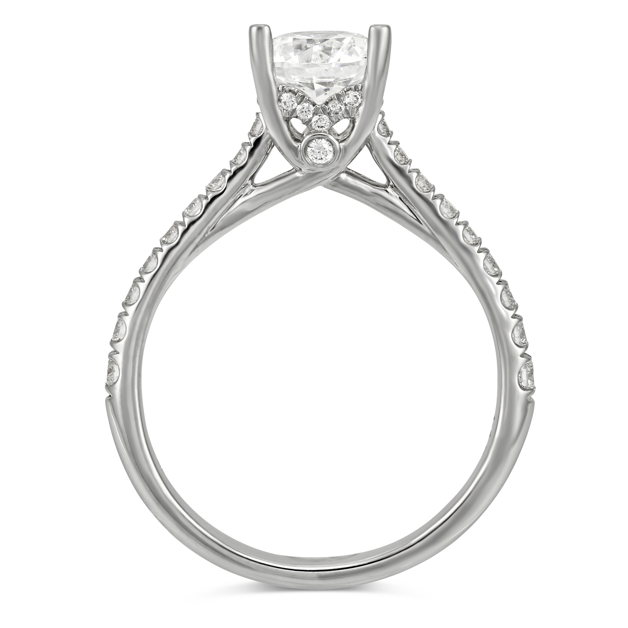 White Gold Prong Set Round Diamond Ring Setting
