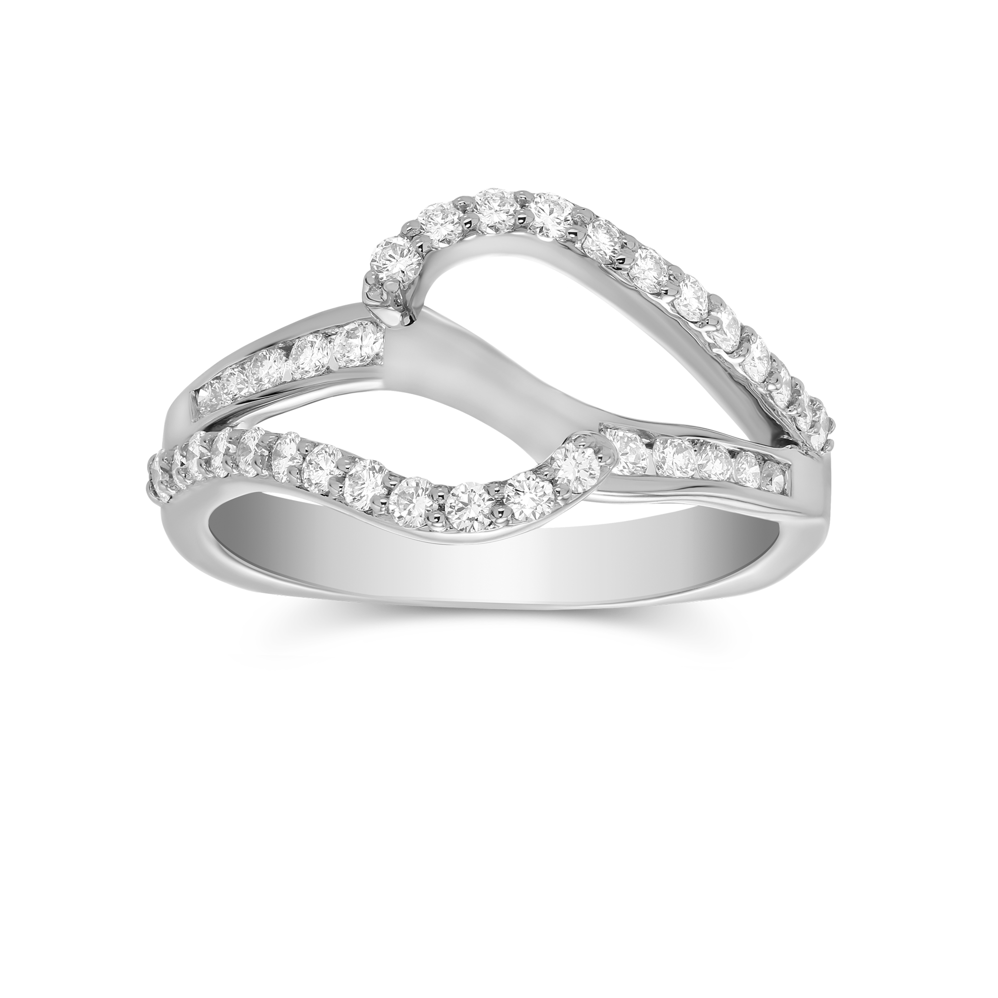 White Gold Swirl Diamond Ring Setting