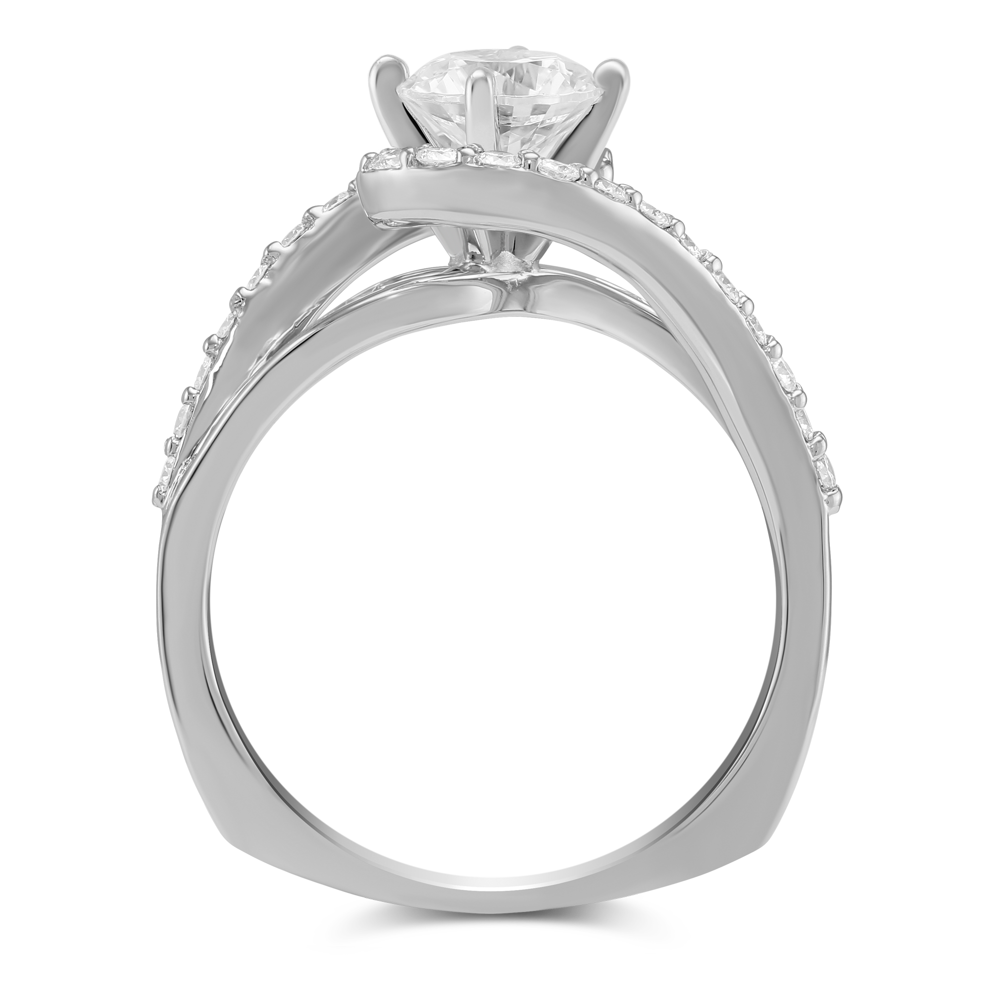 White Gold Swirl Diamond Ring Setting