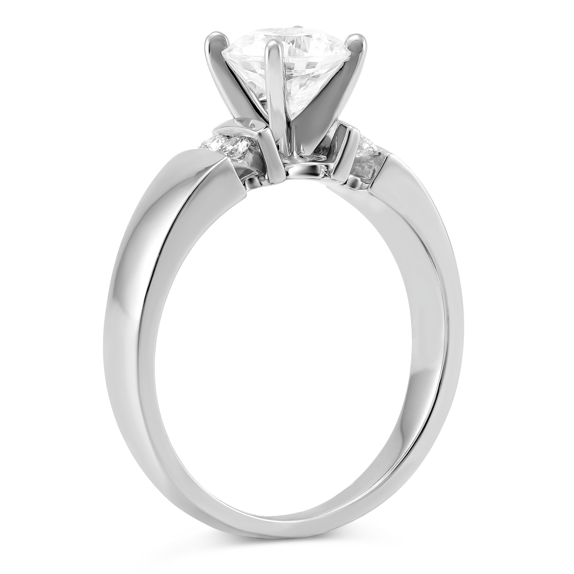 White Gold Petite Vertical Channel Set Round Diamond Ring Setting
