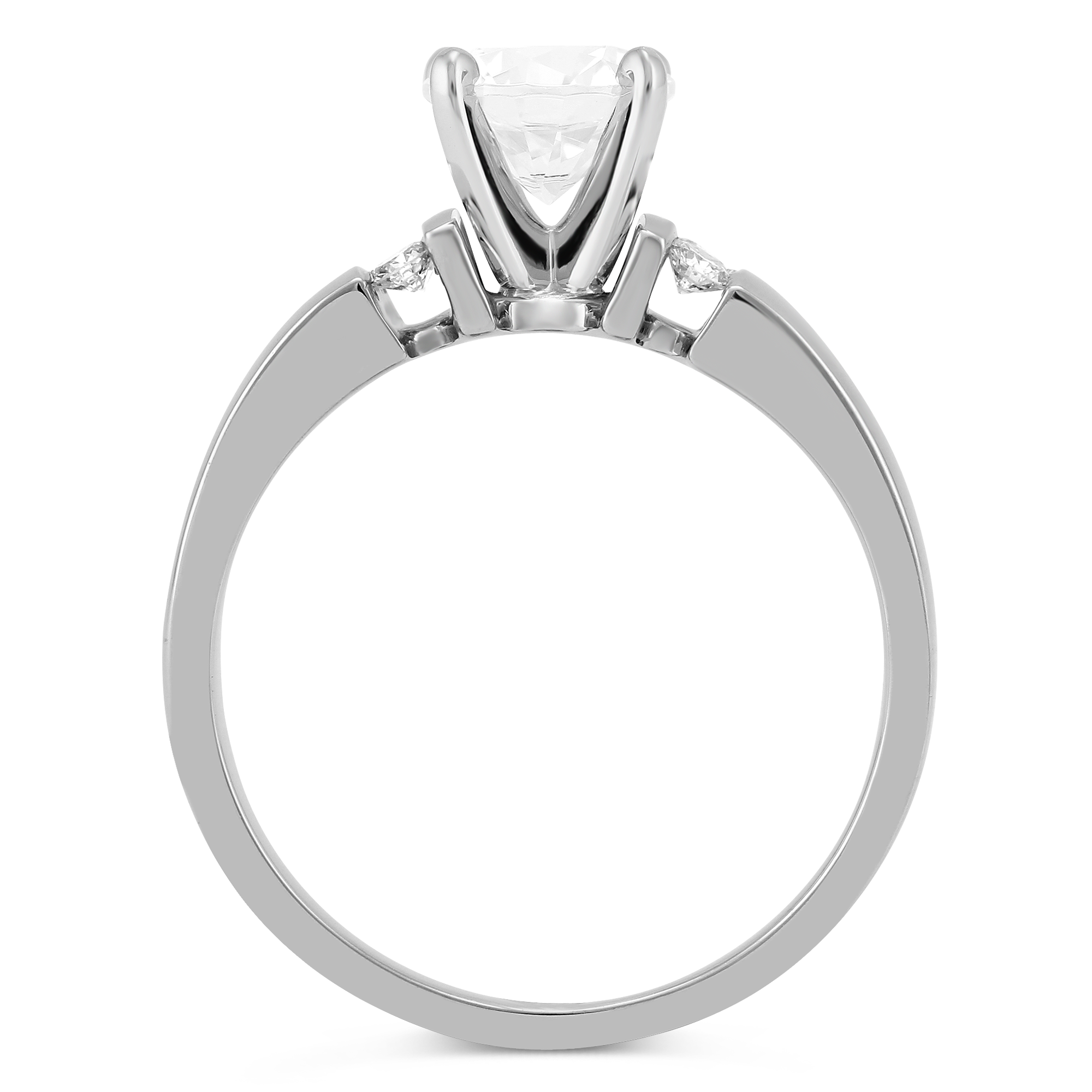 White Gold Petite Vertical Channel Set Round Diamond Ring Setting
