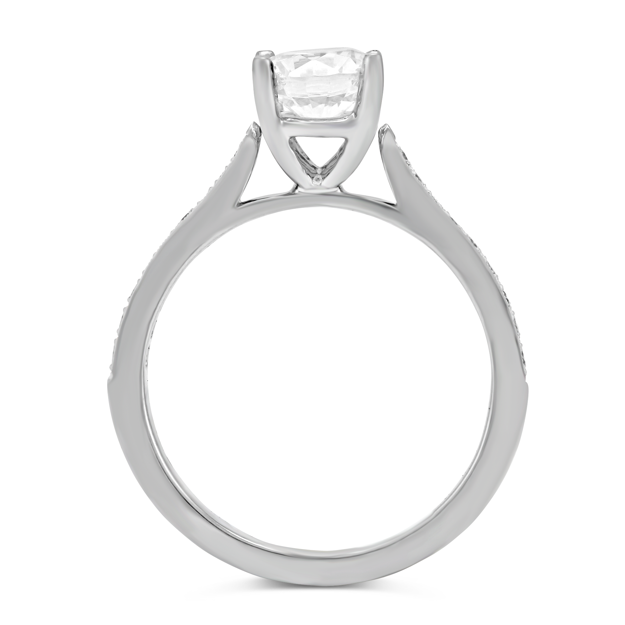 White Gold Prong Set Round Diamond Ring Setting