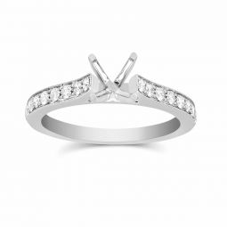 White Gold Prong Set Round Diamond Ring Setting