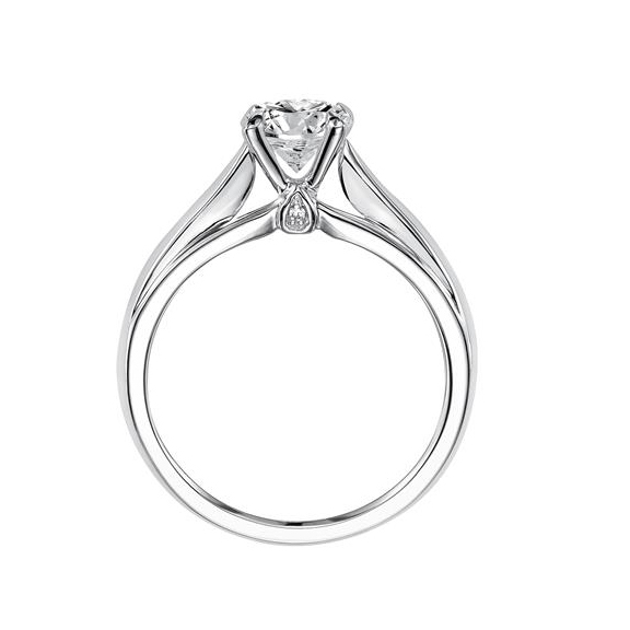 14K White Gold Classic Solitaire Engagement Ring Setting