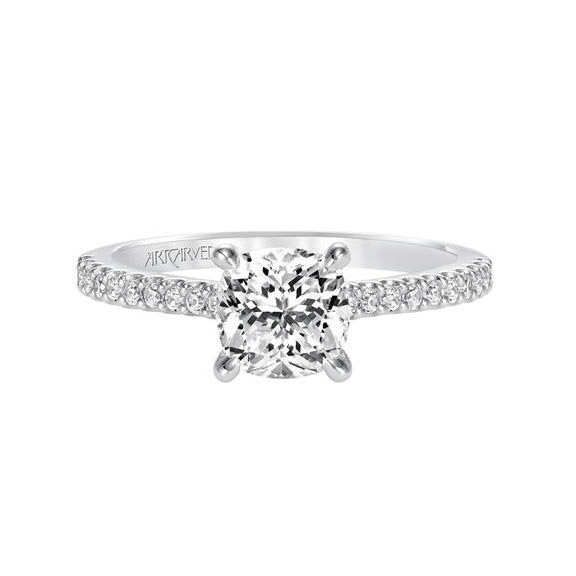 18K White Gold Bead Set Diamond Ring Setting, 0.10cttw | Borsheims