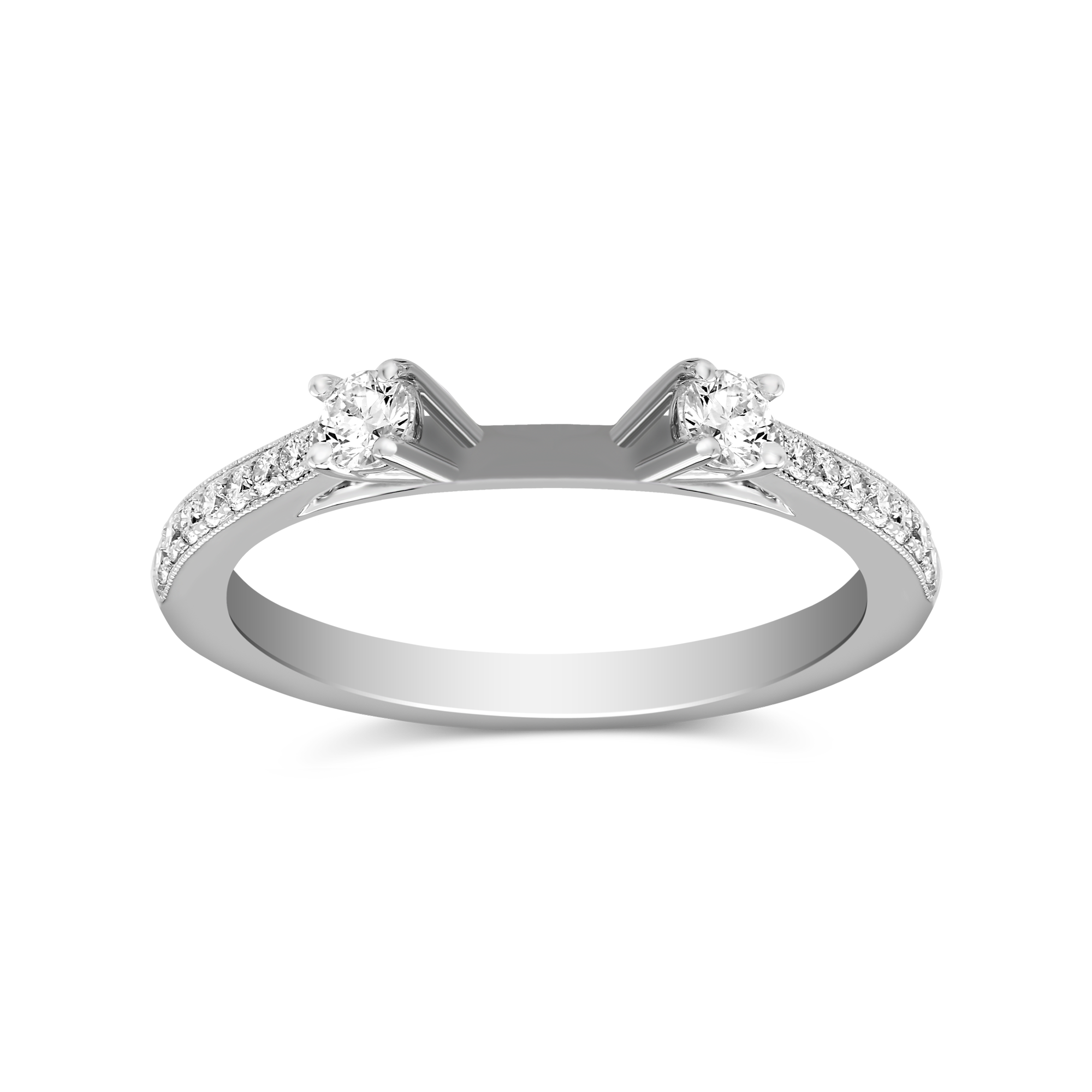 White Gold Prong Set Round Diamond Ring Setting