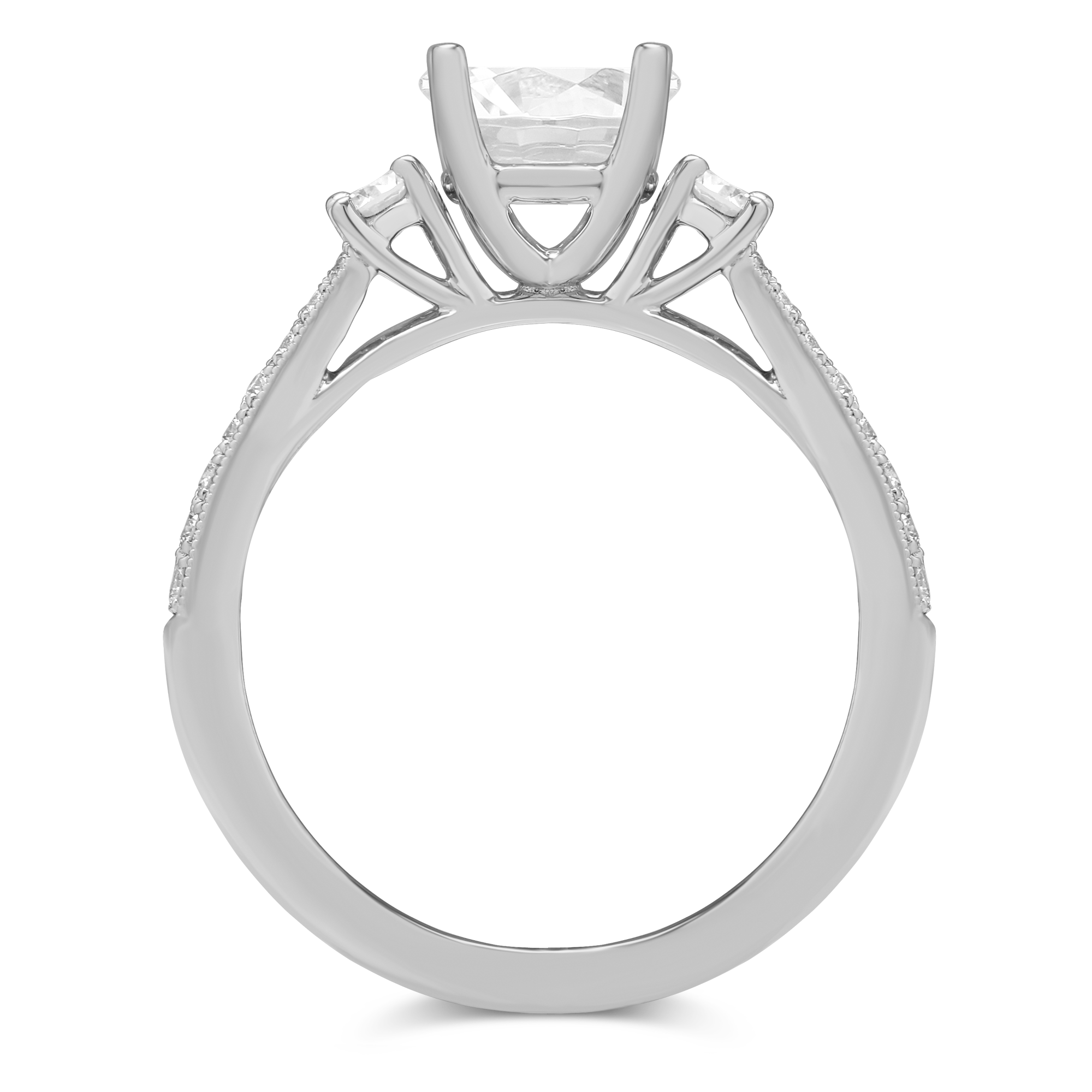 White Gold Prong Set Round Diamond Ring Setting