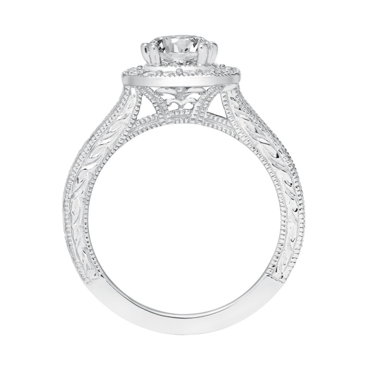 White Gold Square Halo Diamond Ring Setting
