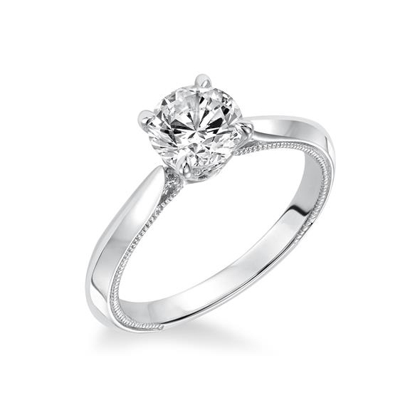 14K White Gold Knife Edge Engagement Ring Setting
