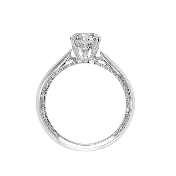 14K White Gold Knife Edge Engagement Ring Setting