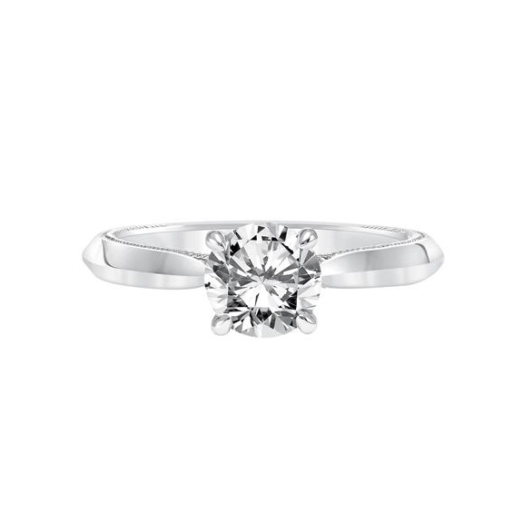 14K White Gold Knife Edge Engagement Ring Setting