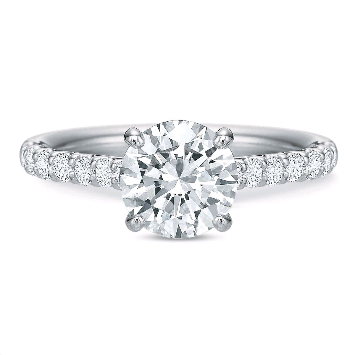 Diamond Comfort Fit Ring Setting in White Gold