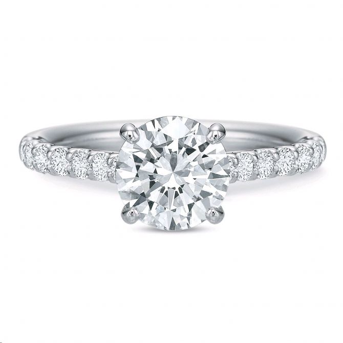 Diamond Comfort Fit Ring Setting in White Gold