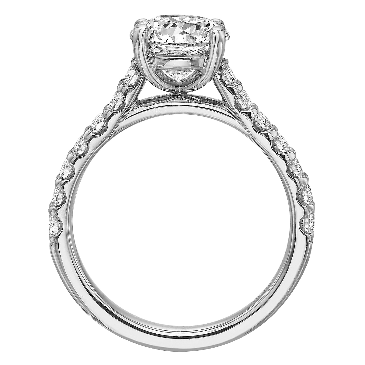 Diamond Comfort Fit Ring Setting in White Gold