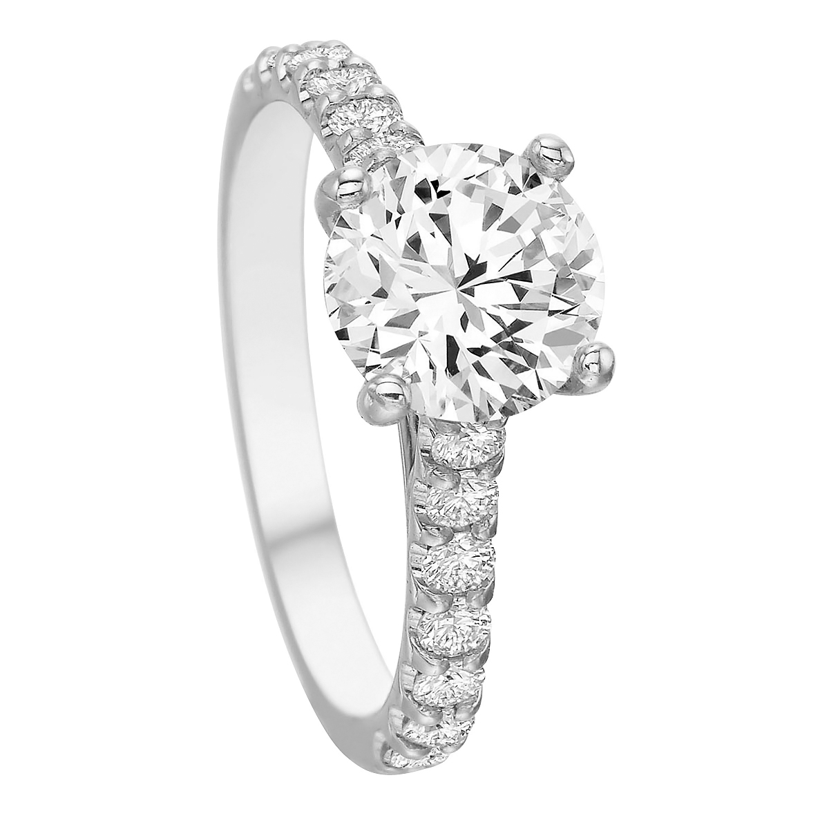Diamond Comfort Fit Ring Setting in White Gold
