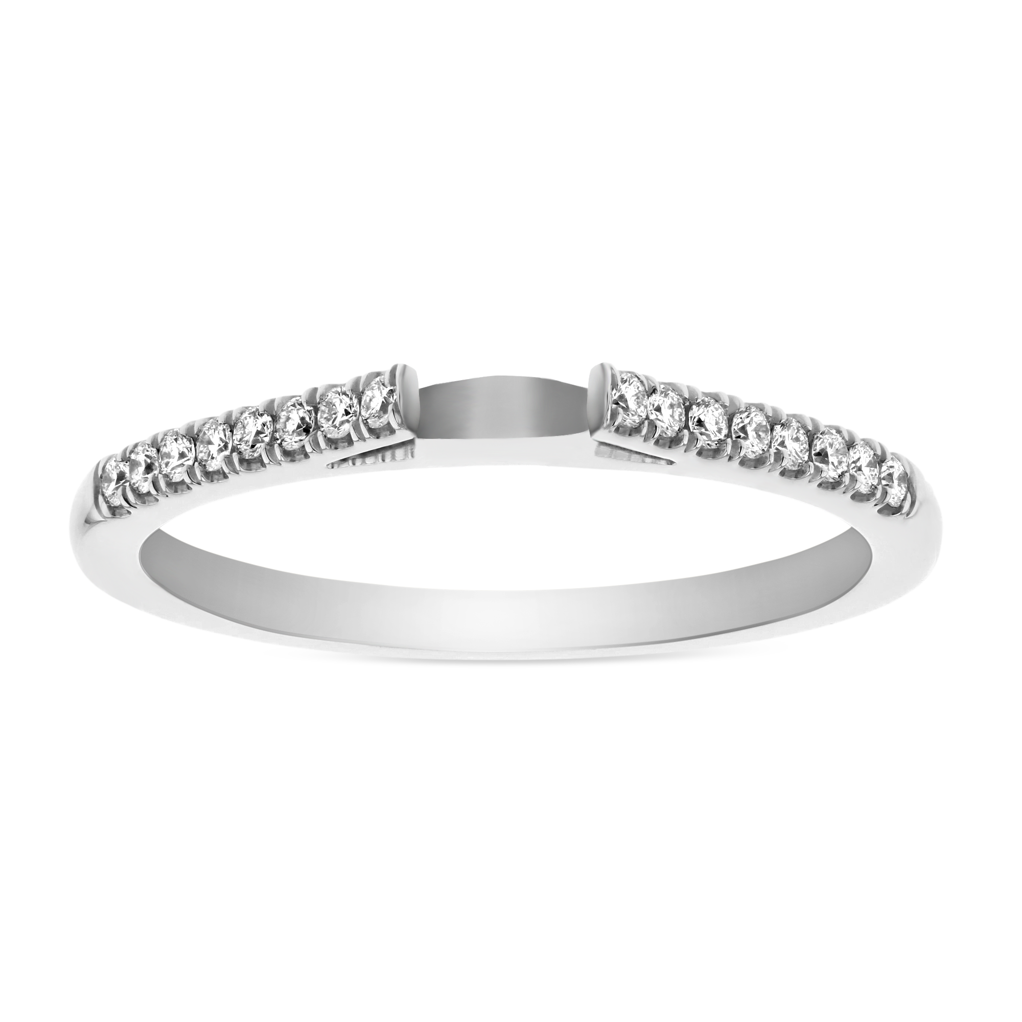 White Gold Prong Set Diamond Ring Setting, 0.12cttw